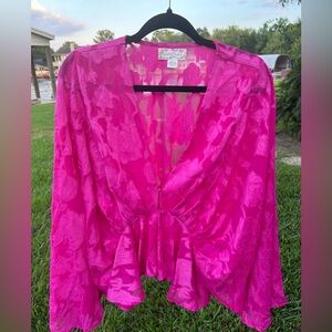 Band of the Free , Fuchsia Pink Batwing Top
